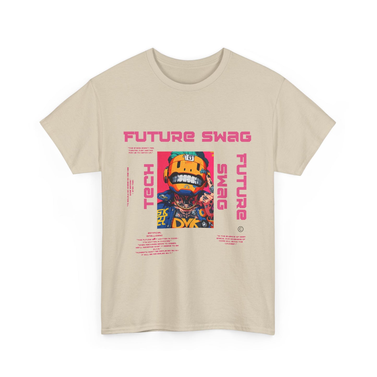 Retro Futuristic Unisex Heavy Cotton Tee - Future Swag, Hipster Clothing, Streetwear, Casual Wear, Graphic Tee, Gift Idea