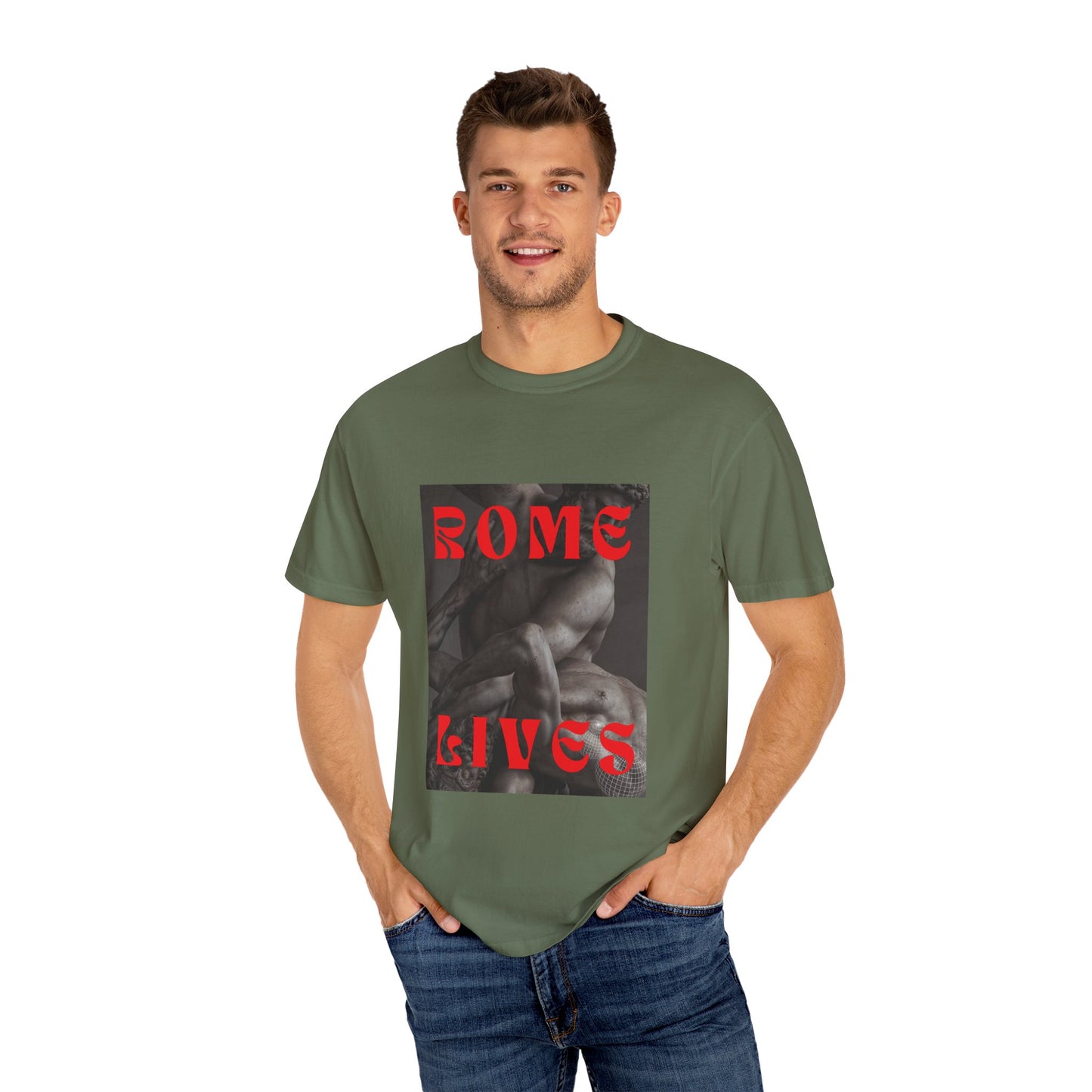 Rome Lives Graphic T-Shirt | Artistic Unisex Tee, Vintage-Inspired Apparel, Streetwear Fashion, Casual Wear, Gift for Art Lovers
