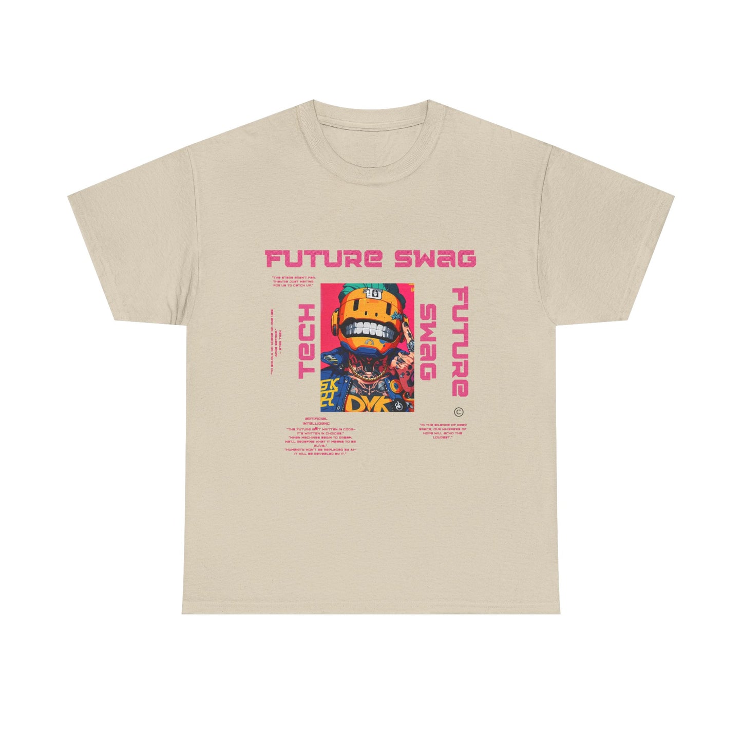 Retro Futuristic Unisex Heavy Cotton Tee - Future Swag, Hipster Clothing, Streetwear, Casual Wear, Graphic Tee, Gift Idea