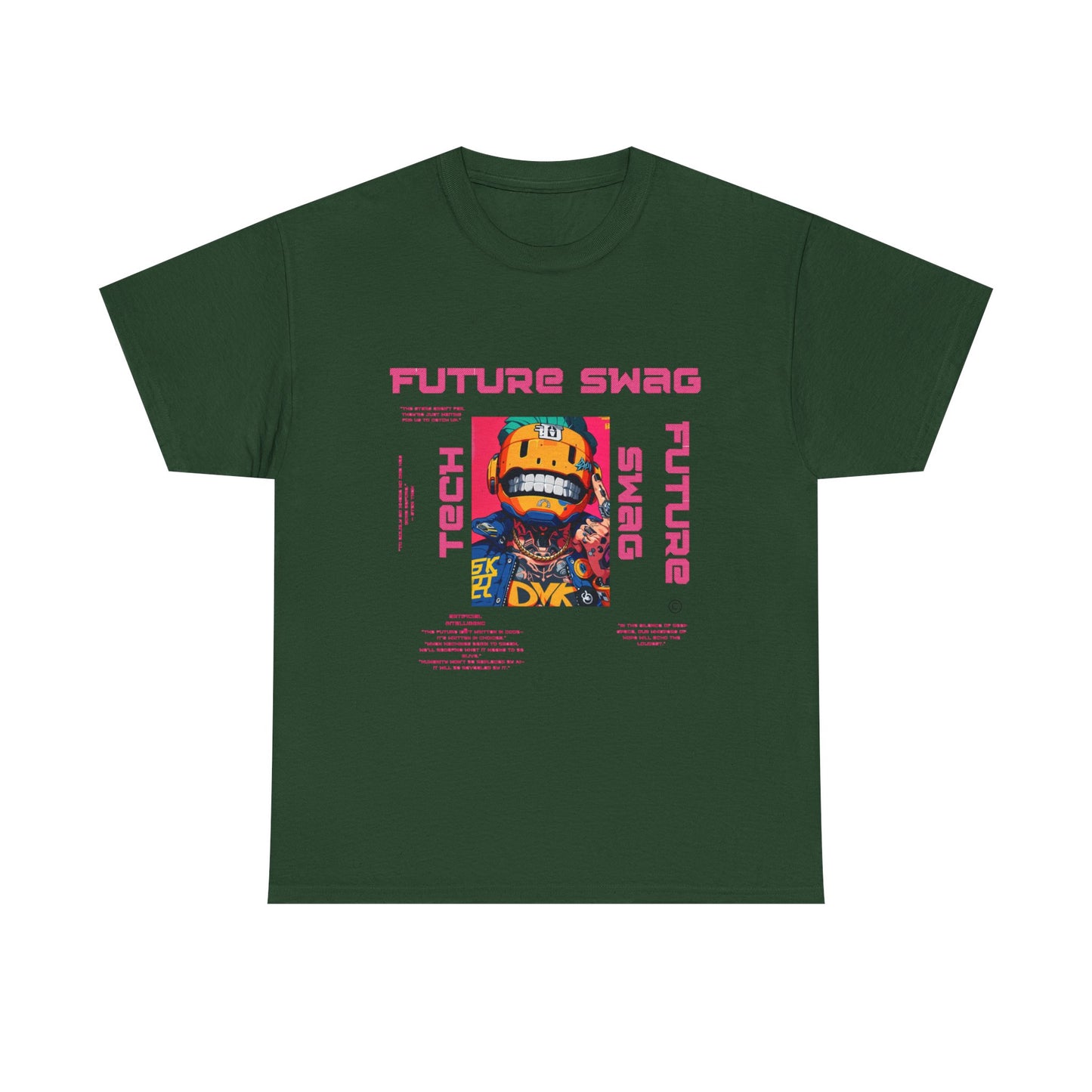 Retro Futuristic Unisex Heavy Cotton Tee - Future Swag, Hipster Clothing, Streetwear, Casual Wear, Graphic Tee, Gift Idea