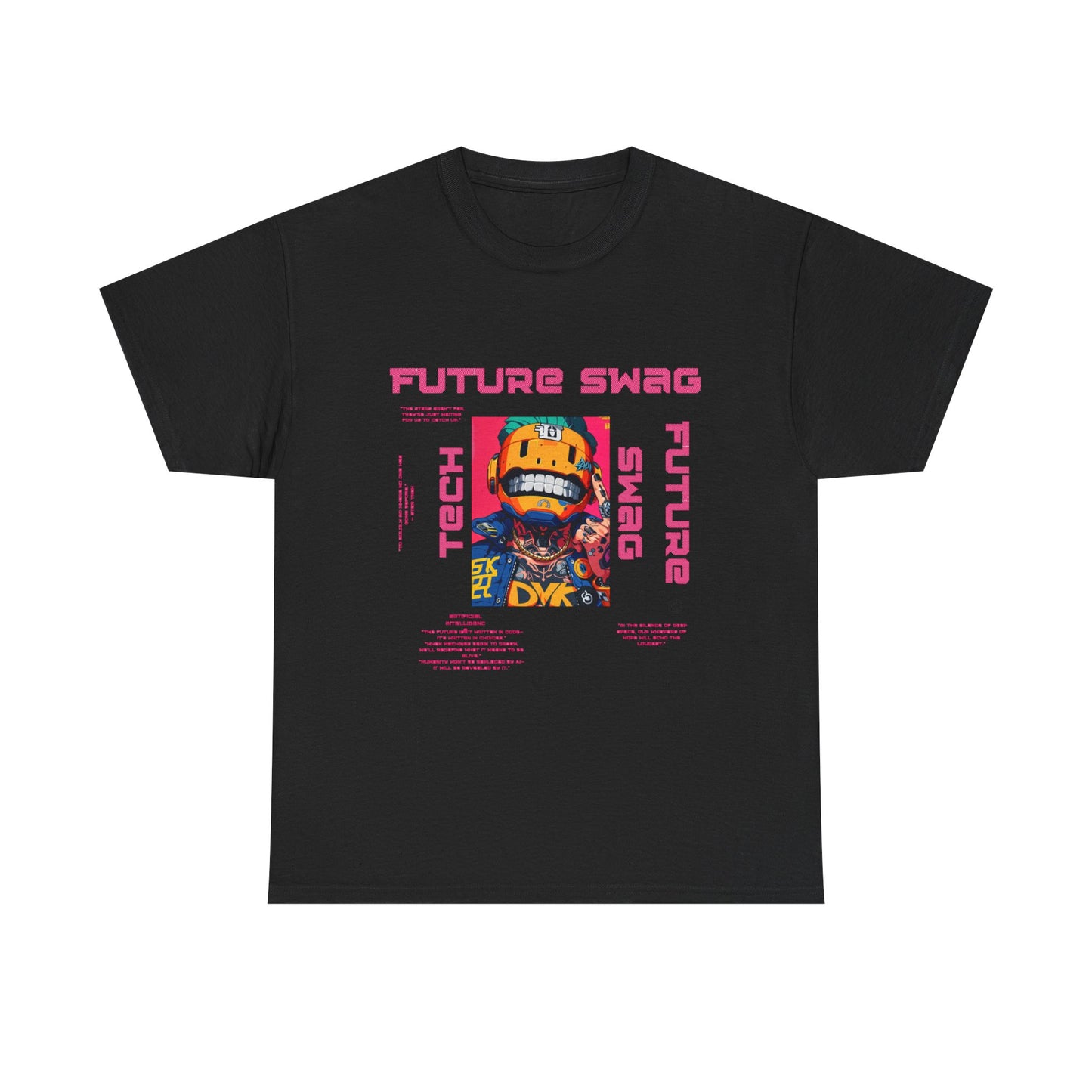 Retro Futuristic Unisex Heavy Cotton Tee - Future Swag, Hipster Clothing, Streetwear, Casual Wear, Graphic Tee, Gift Idea