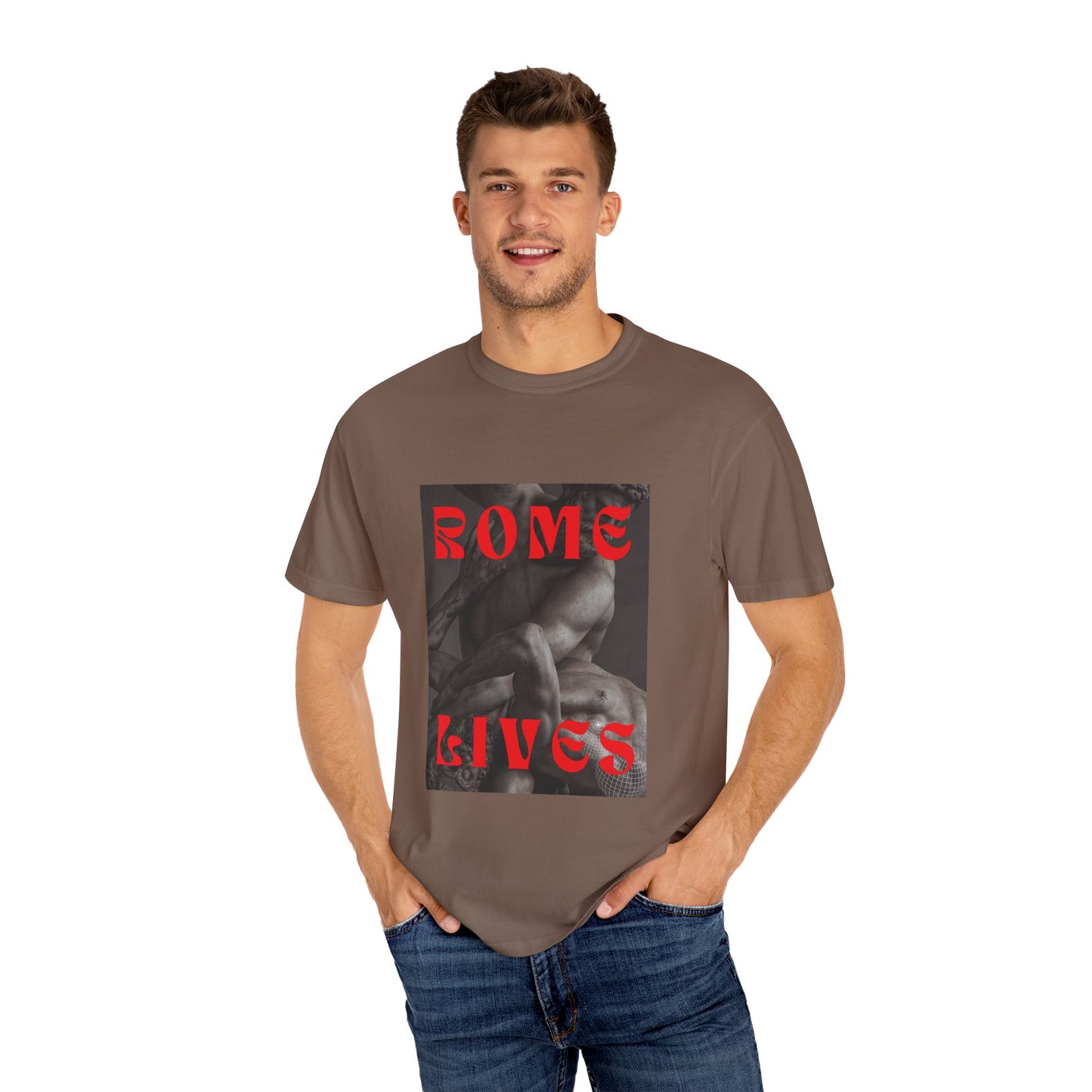Rome Lives Graphic T-Shirt | Artistic Unisex Tee, Vintage-Inspired Apparel, Streetwear Fashion, Casual Wear, Gift for Art Lovers