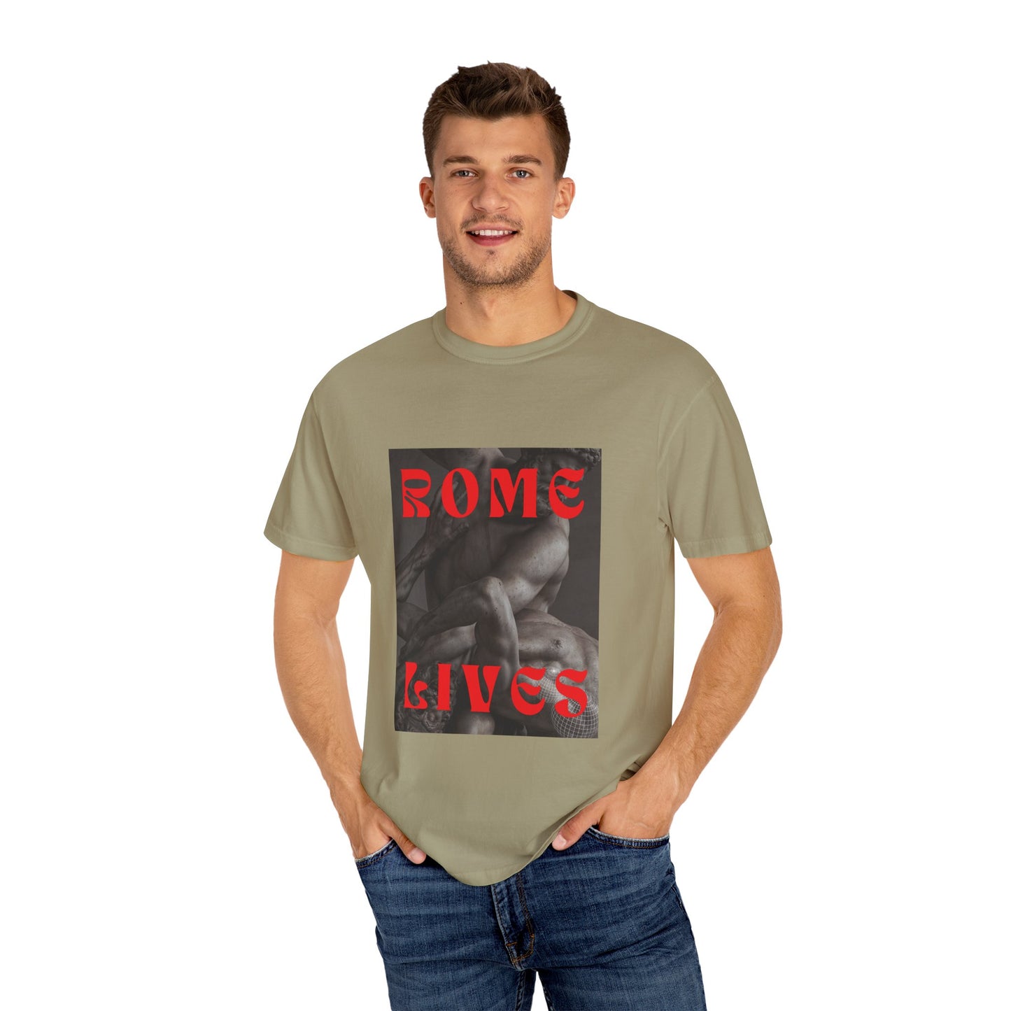 Rome Lives Graphic T-Shirt | Artistic Unisex Tee, Vintage-Inspired Apparel, Streetwear Fashion, Casual Wear, Gift for Art Lovers