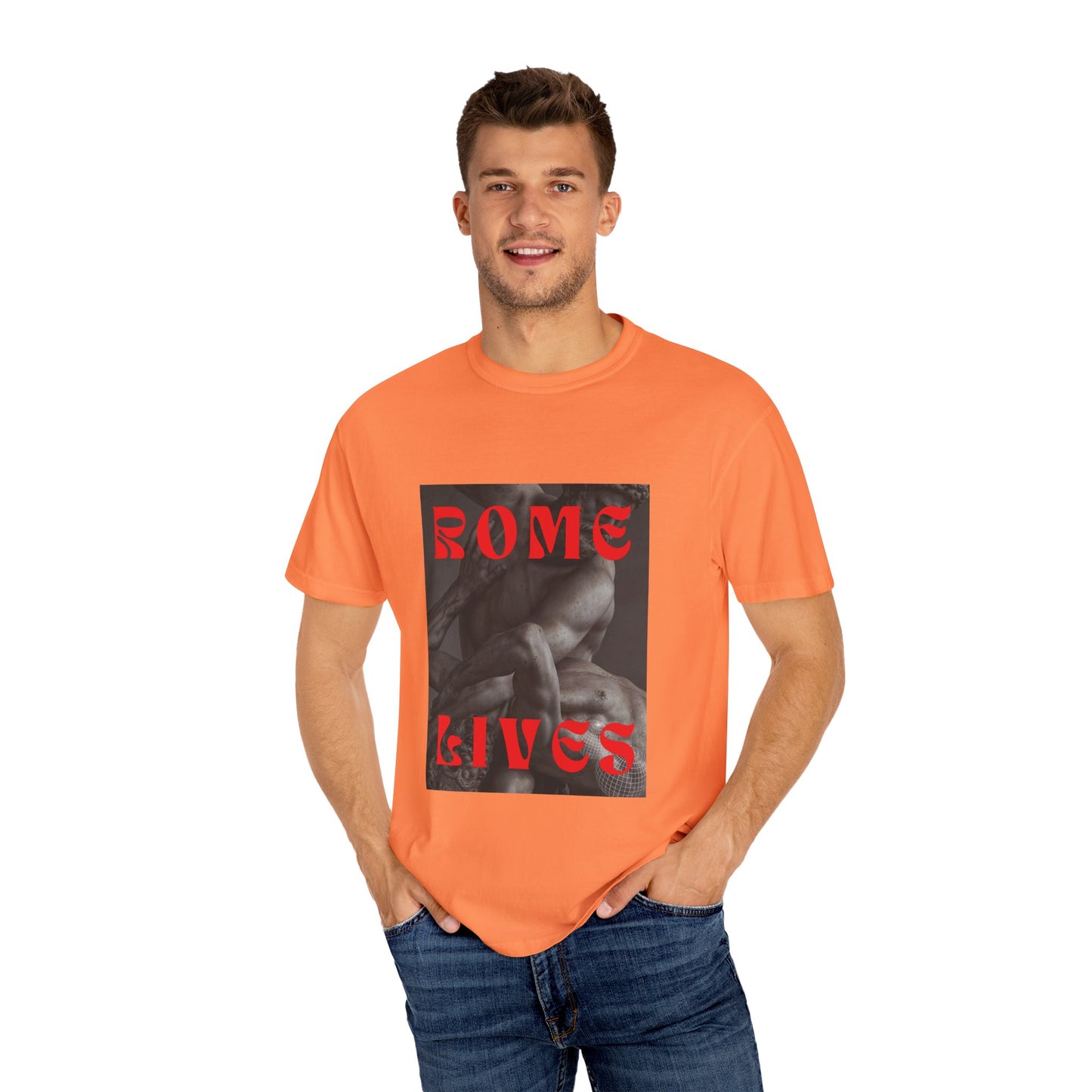 Rome Lives Graphic T-Shirt | Artistic Unisex Tee, Vintage-Inspired Apparel, Streetwear Fashion, Casual Wear, Gift for Art Lovers