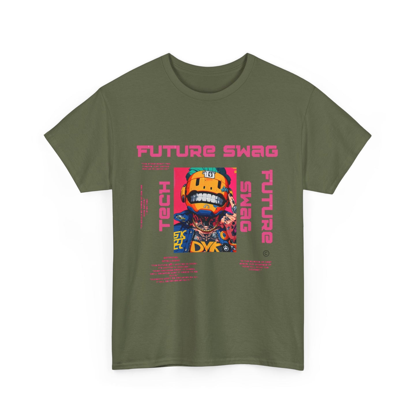 Retro Futuristic Unisex Heavy Cotton Tee - Future Swag, Hipster Clothing, Streetwear, Casual Wear, Graphic Tee, Gift Idea