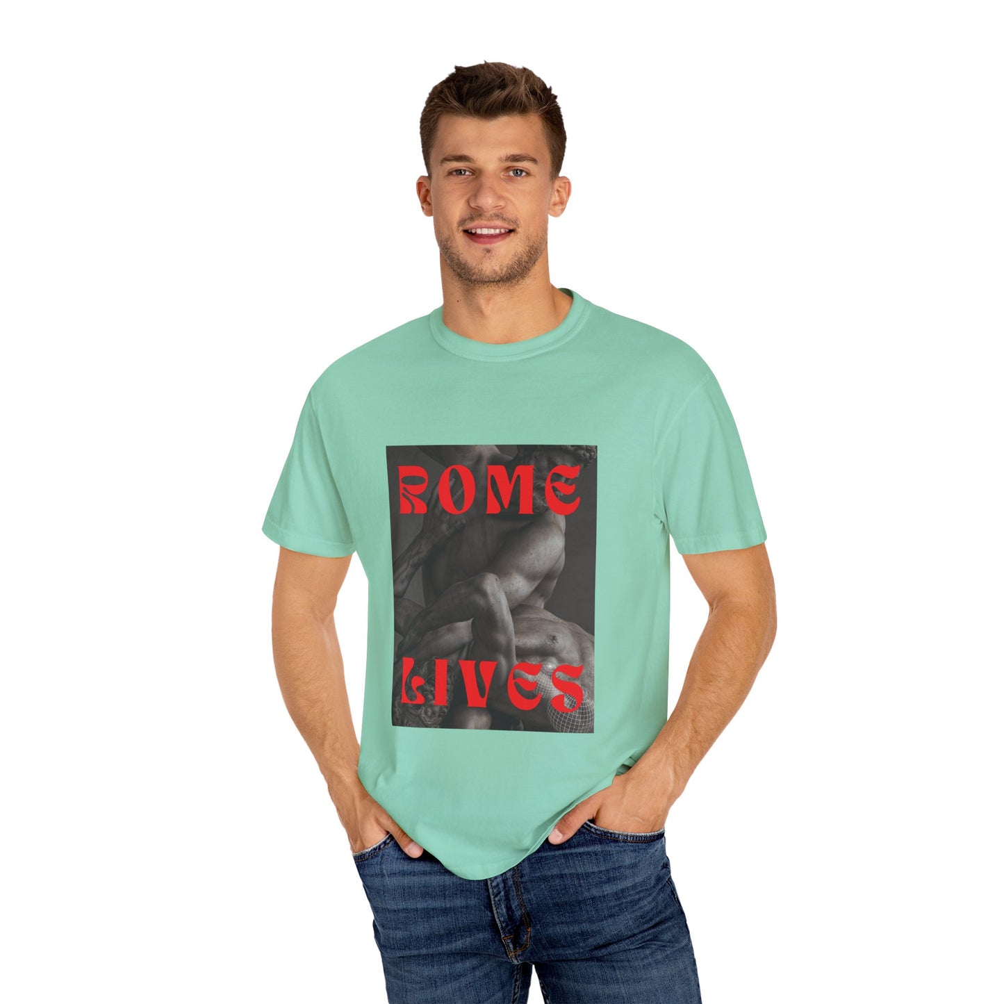 Rome Lives Graphic T-Shirt | Artistic Unisex Tee, Vintage-Inspired Apparel, Streetwear Fashion, Casual Wear, Gift for Art Lovers