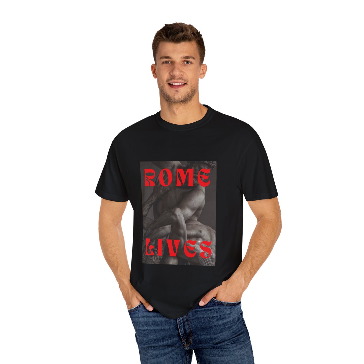 Rome Lives Graphic T-Shirt | Artistic Unisex Tee, Vintage-Inspired Apparel, Streetwear Fashion, Casual Wear, Gift for Art Lovers