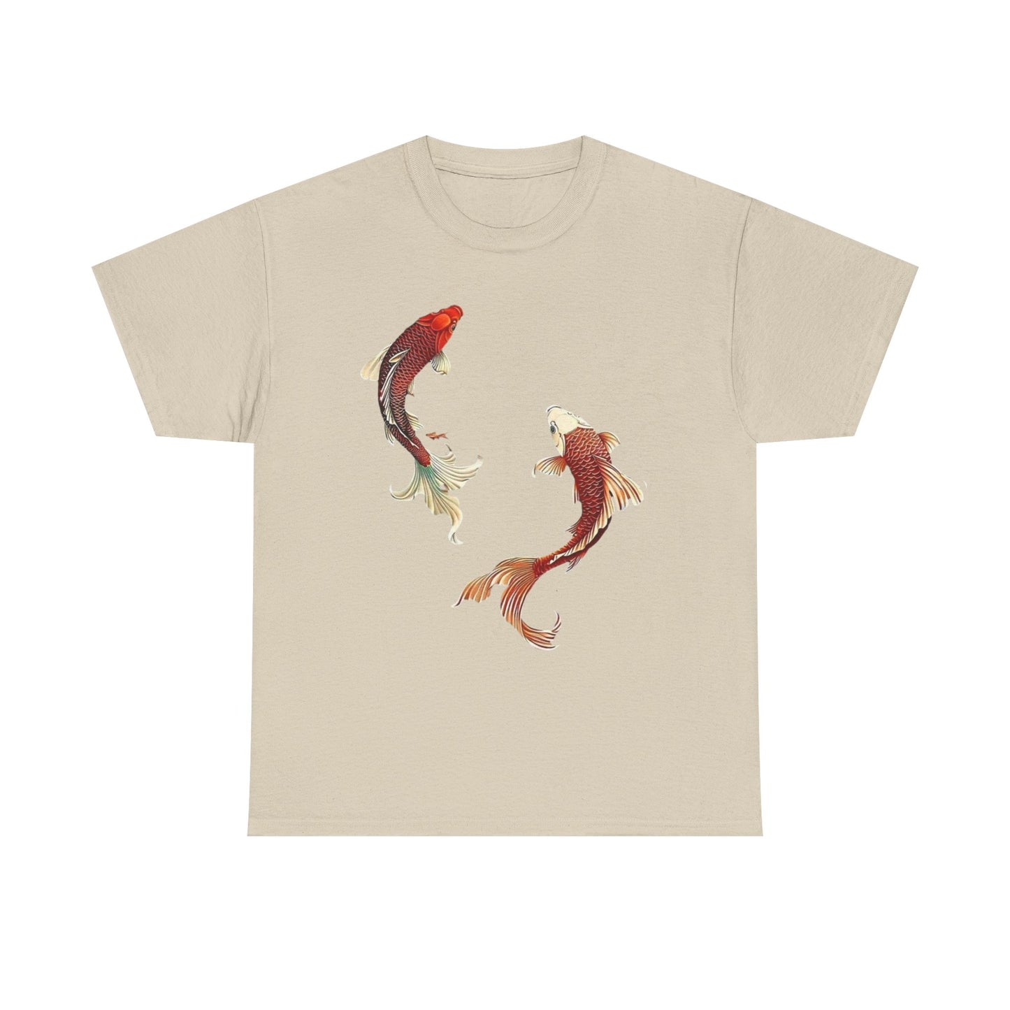 Koi Fish Tee - Unisex Heavy Cotton Tee, Nature Lover Gift, Casual Outfit, Summer Wear, Birthday Gift