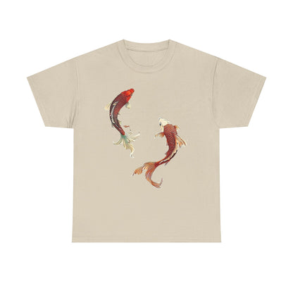 Koi Fish Tee - Unisex Heavy Cotton Tee, Nature Lover Gift, Casual Outfit, Summer Wear, Birthday Gift