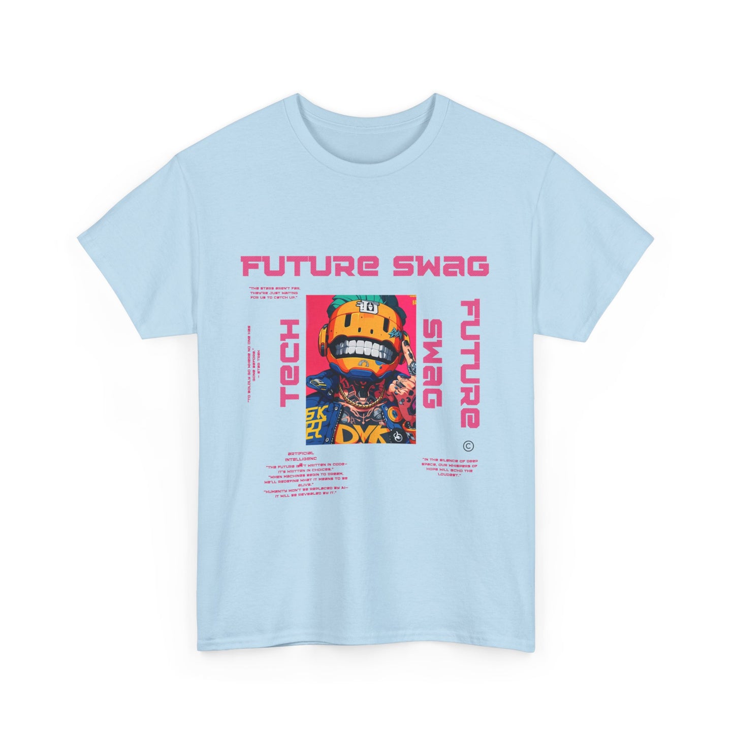 Retro Futuristic Unisex Heavy Cotton Tee - Future Swag, Hipster Clothing, Streetwear, Casual Wear, Graphic Tee, Gift Idea