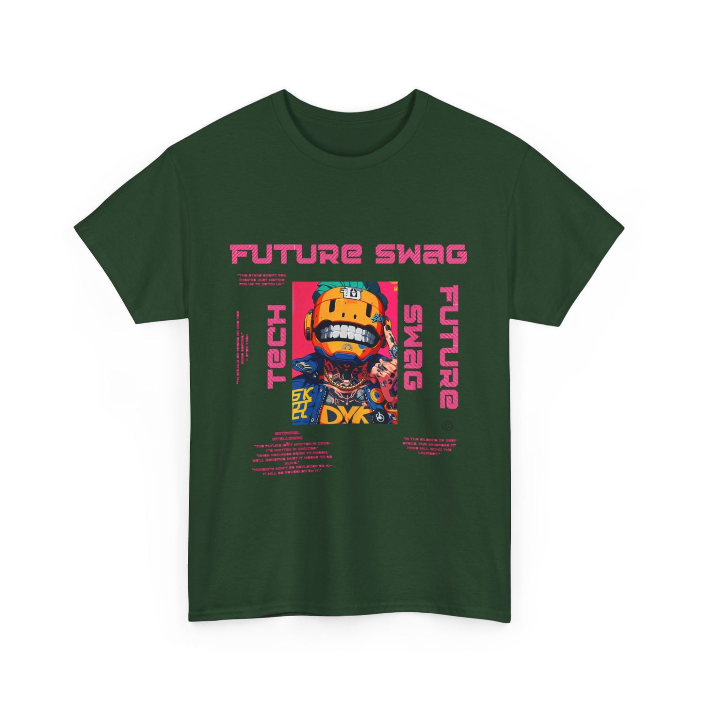 Retro Futuristic Unisex Heavy Cotton Tee - Future Swag, Hipster Clothing, Streetwear, Casual Wear, Graphic Tee, Gift Idea