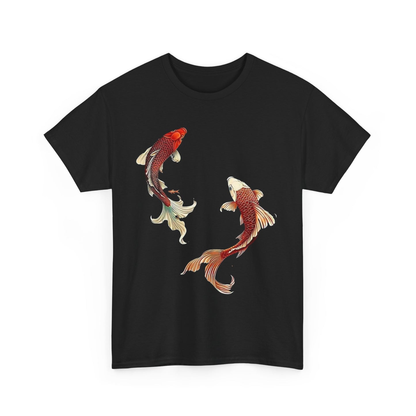 Koi Fish Tee - Unisex Heavy Cotton Tee, Nature Lover Gift, Casual Outfit, Summer Wear, Birthday Gift