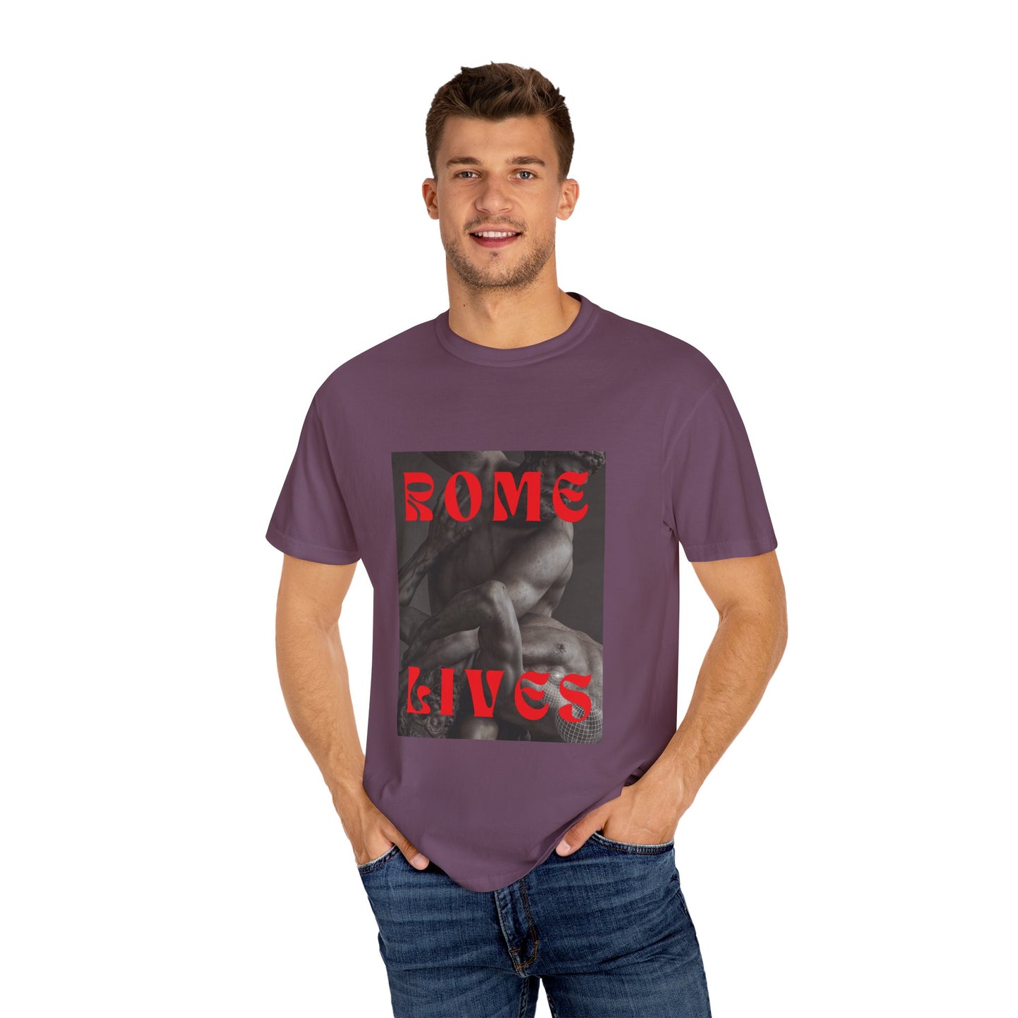 Rome Lives Graphic T-Shirt | Artistic Unisex Tee, Vintage-Inspired Apparel, Streetwear Fashion, Casual Wear, Gift for Art Lovers