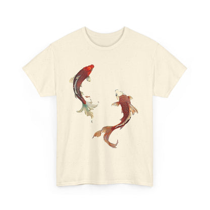 Koi Fish Tee - Unisex Heavy Cotton Tee, Nature Lover Gift, Casual Outfit, Summer Wear, Birthday Gift