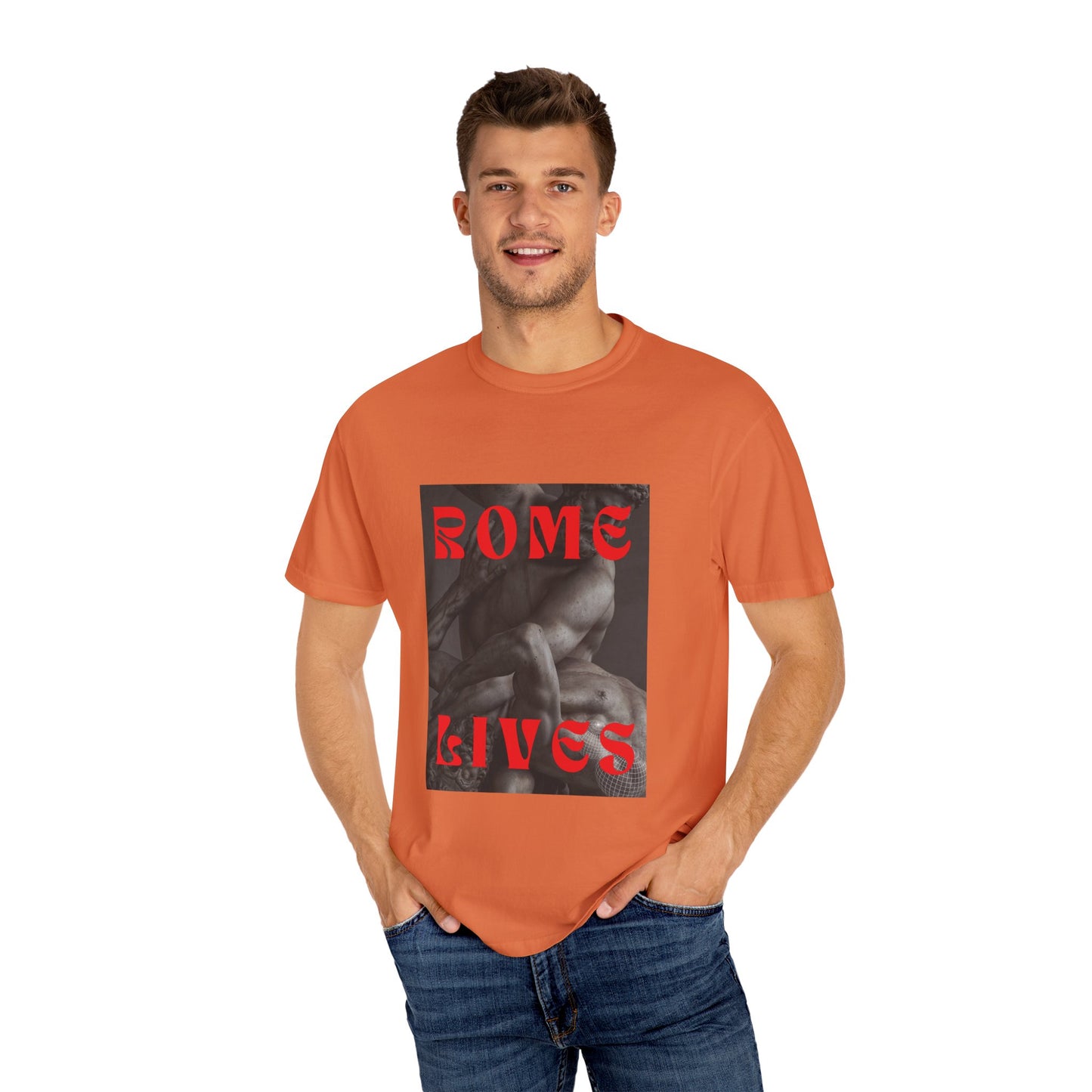 Rome Lives Graphic T-Shirt | Artistic Unisex Tee, Vintage-Inspired Apparel, Streetwear Fashion, Casual Wear, Gift for Art Lovers