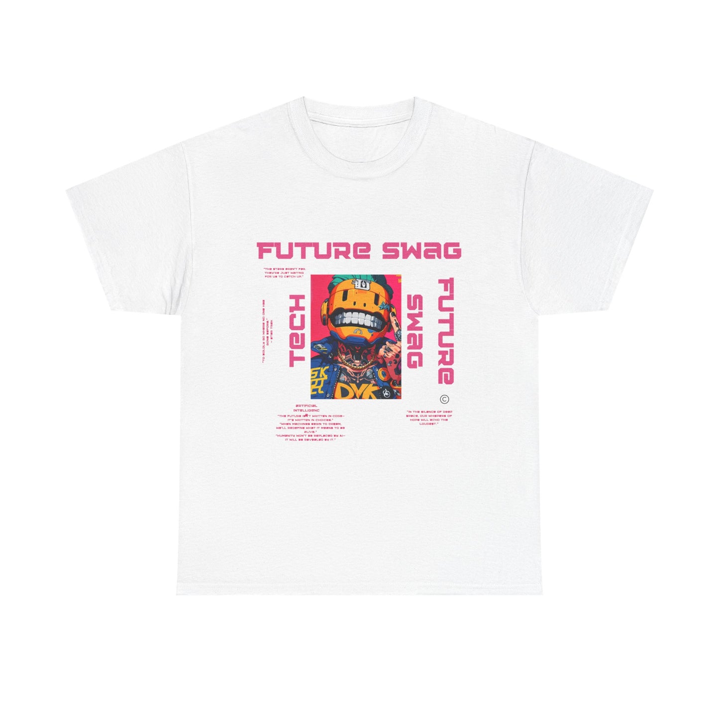 Retro Futuristic Unisex Heavy Cotton Tee - Future Swag, Hipster Clothing, Streetwear, Casual Wear, Graphic Tee, Gift Idea