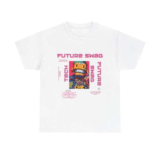 Retro Futuristic Unisex Heavy Cotton Tee - Future Swag, Hipster Clothing, Streetwear, Casual Wear, Graphic Tee, Gift Idea
