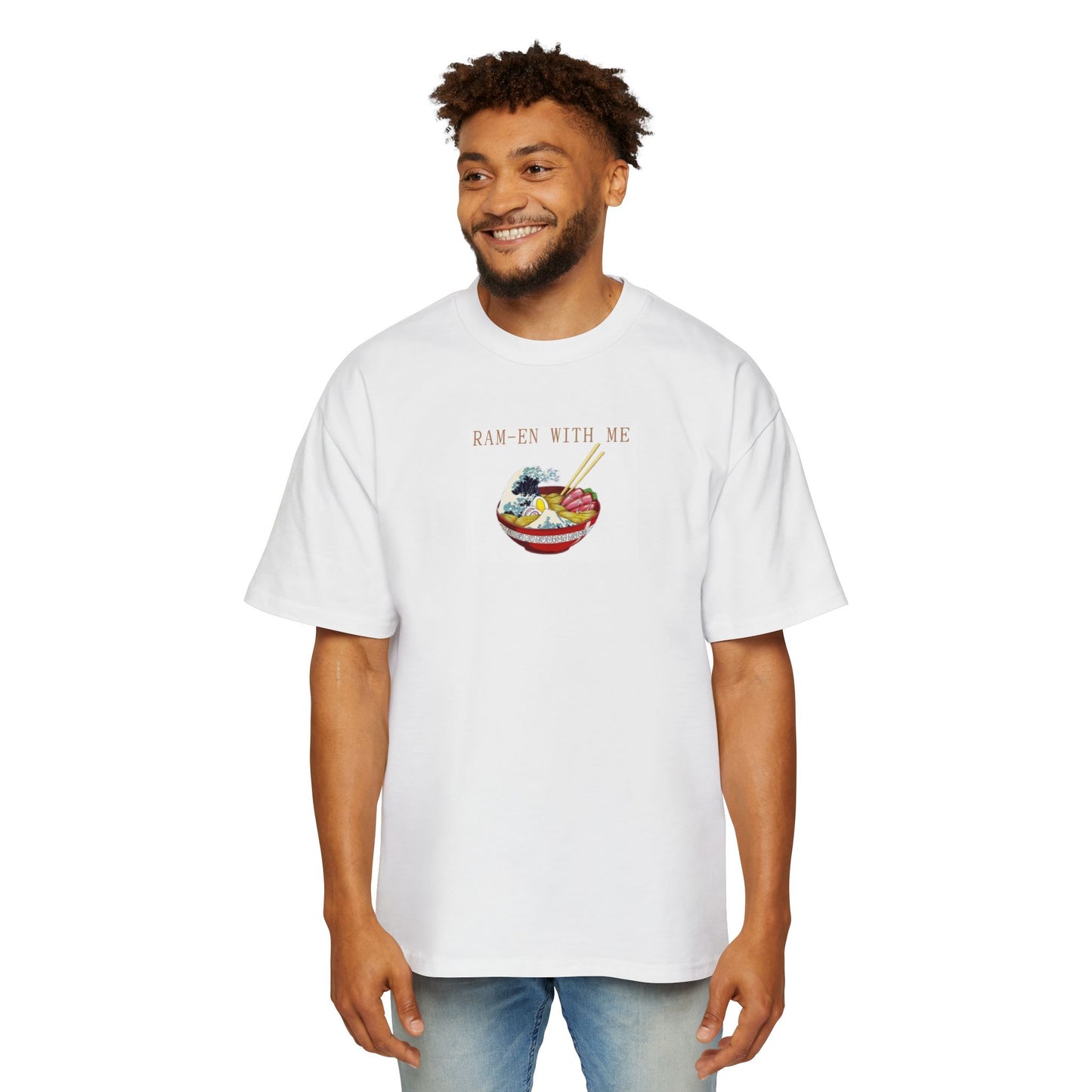 Men's Oversized Tee - "Ramen With Me" Graphic Tee, Casual Streetwear, Foodie Gift, Comfort Fit, Unisex Style