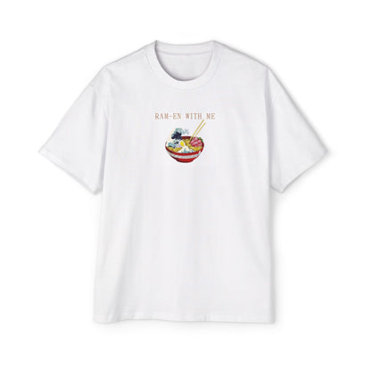 Men's Oversized Tee - "Ramen With Me" Graphic Tee, Casual Streetwear, Foodie Gift, Comfort Fit, Unisex Style