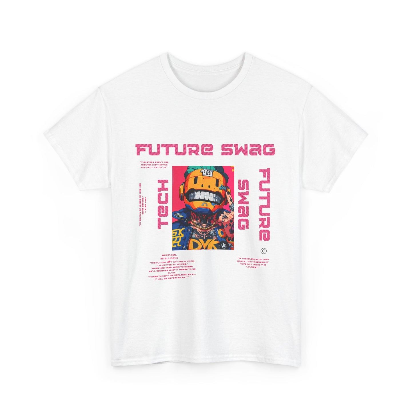 Retro Futuristic Unisex Heavy Cotton Tee - Future Swag, Hipster Clothing, Streetwear, Casual Wear, Graphic Tee, Gift Idea