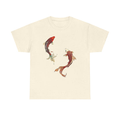 Koi Fish Tee - Unisex Heavy Cotton Tee, Nature Lover Gift, Casual Outfit, Summer Wear, Birthday Gift