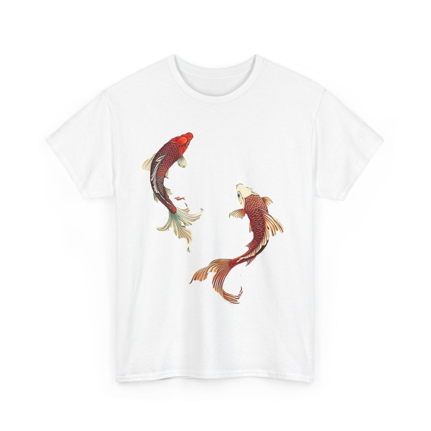Koi Fish Tee - Unisex Heavy Cotton Tee, Nature Lover Gift, Casual Outfit, Summer Wear, Birthday Gift