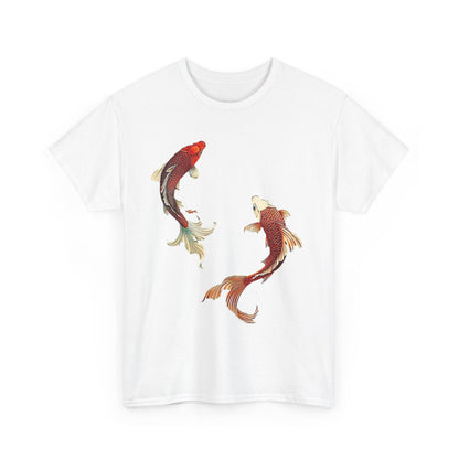 Koi Fish Tee - Unisex Heavy Cotton Tee, Nature Lover Gift, Casual Outfit, Summer Wear, Birthday Gift