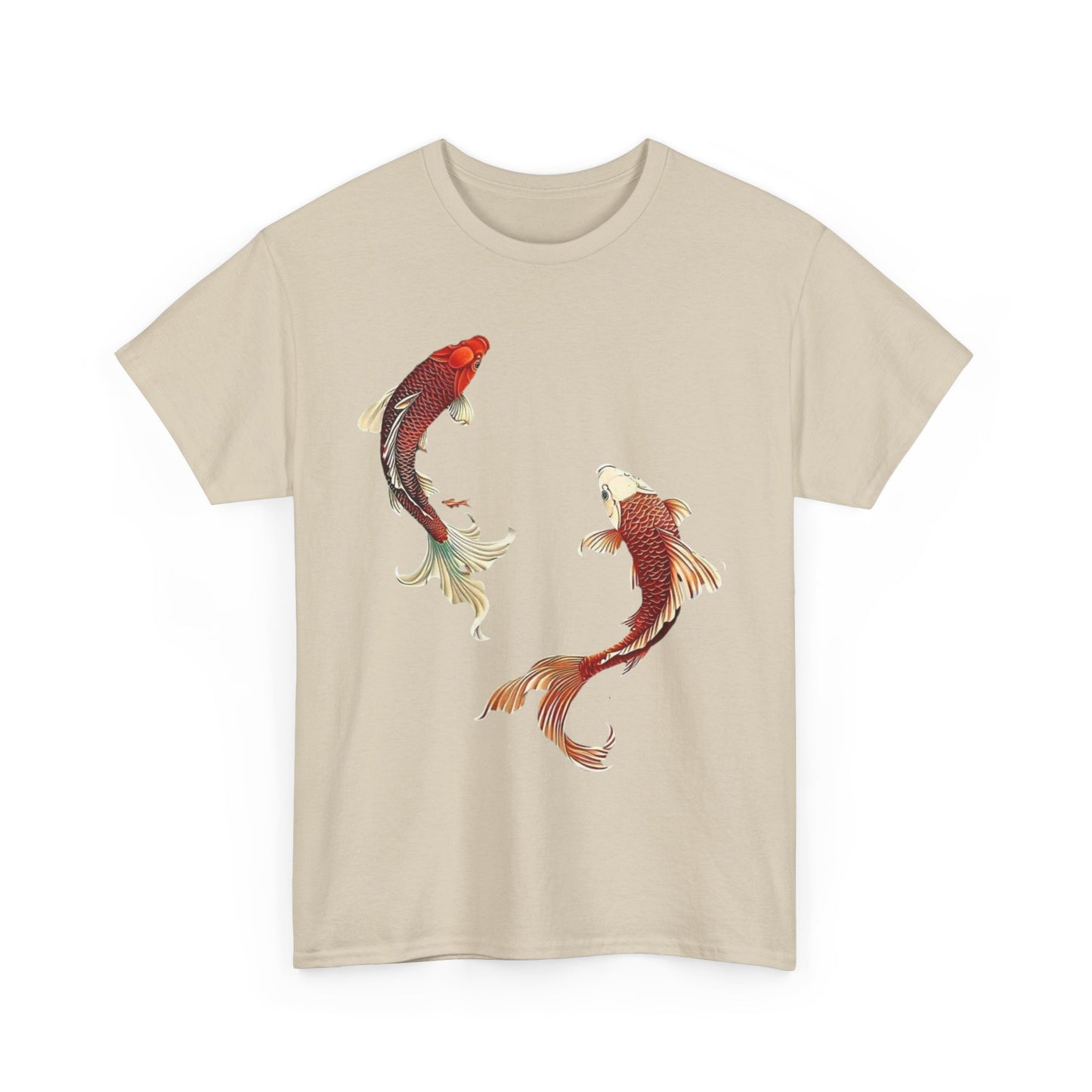 Koi Fish Tee - Unisex Heavy Cotton Tee, Nature Lover Gift, Casual Outfit, Summer Wear, Birthday Gift