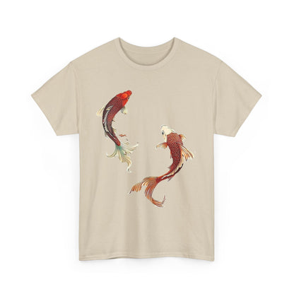 Koi Fish Tee - Unisex Heavy Cotton Tee, Nature Lover Gift, Casual Outfit, Summer Wear, Birthday Gift
