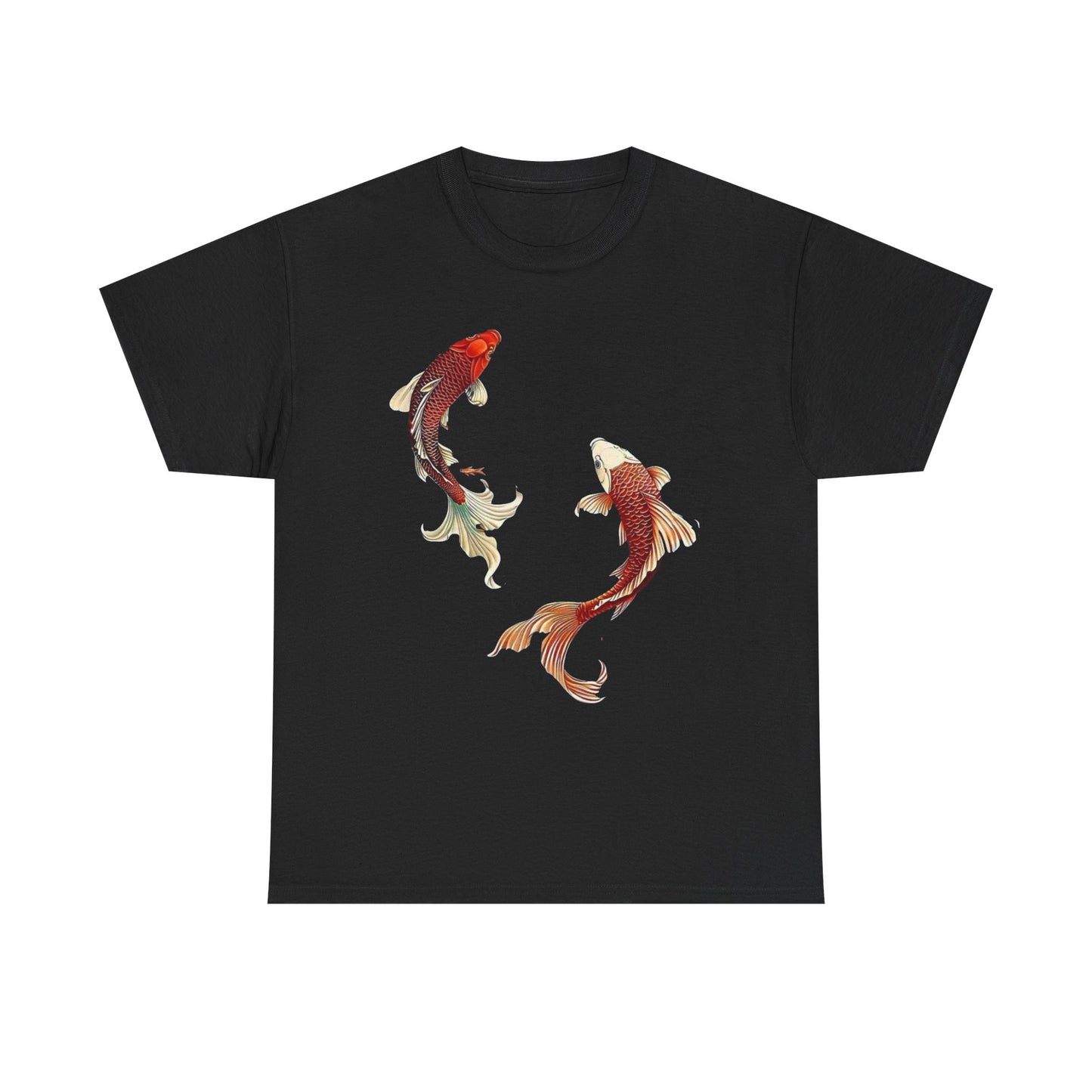 Koi Fish Tee - Unisex Heavy Cotton Tee, Nature Lover Gift, Casual Outfit, Summer Wear, Birthday Gift